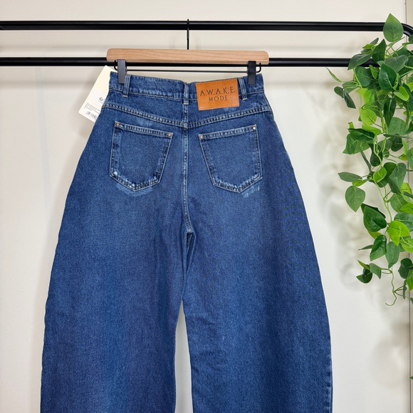 NWT A.W.A.K.E. Mode Recycled Rounded Jeans Barrel Leg size 36 FR NEW - Picture 6 of 16